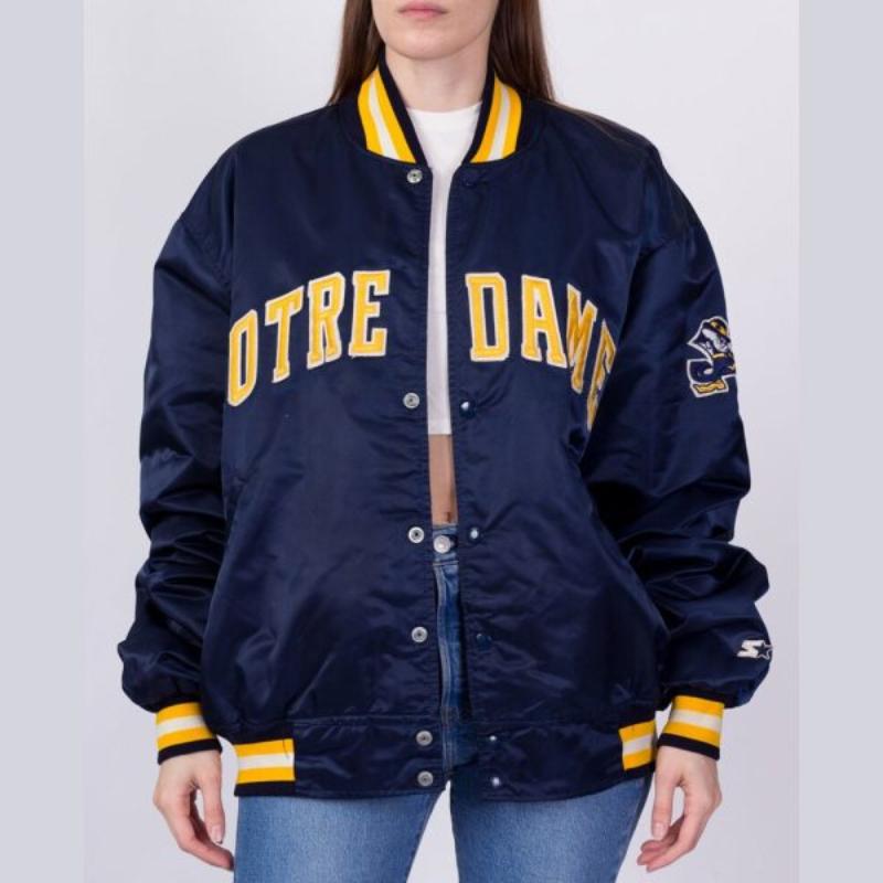 90’s University of Notre Dame Blue Satin Jacket