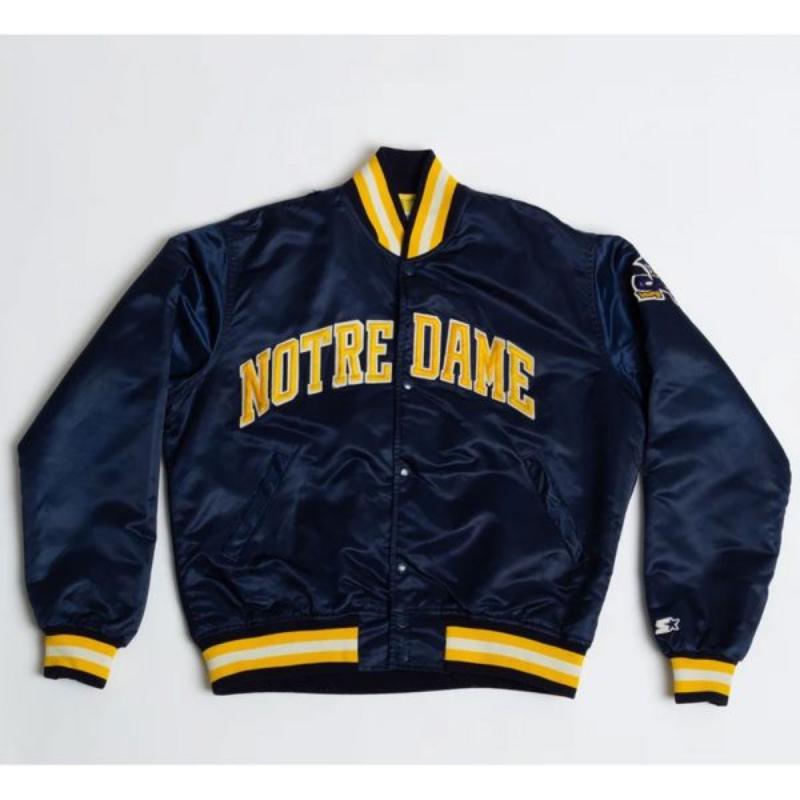 90’s University of Notre Dame Blue Satin Jacket