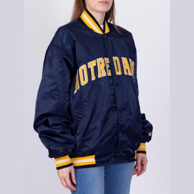 90’s University of Notre Dame Blue Satin Jacket