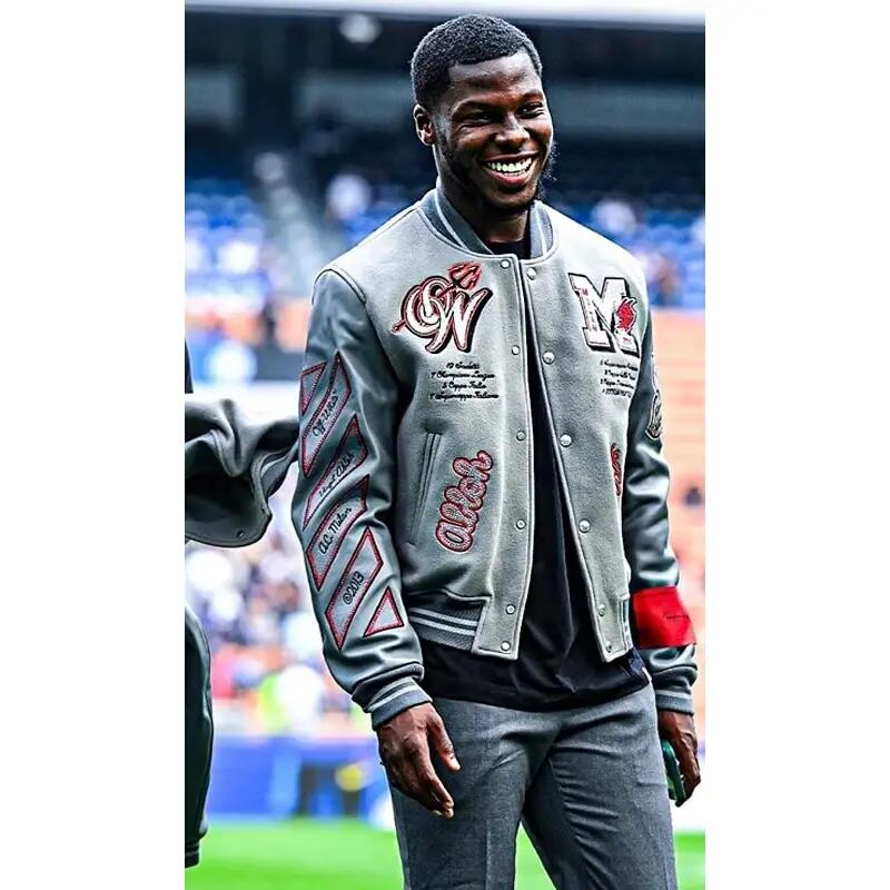 Ac Milan Off White Grey Bomber Jacket