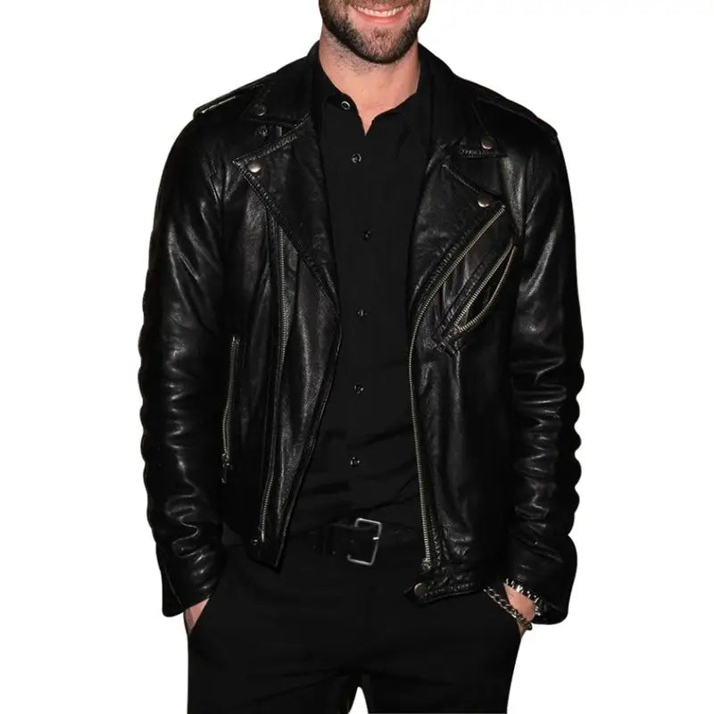 Adam Levine Black Men's Leather Jacket