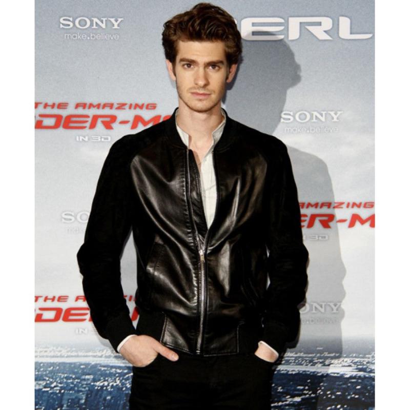 Andrew Garfield Suede Sleeves Bomber Jacket