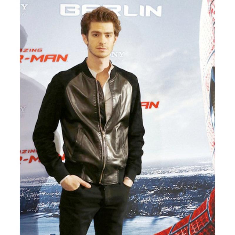 Andrew Garfield Suede Sleeves Bomber Jacket