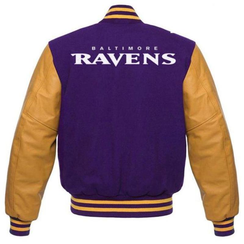 Baltimore Ravens Purple and Yellow Varsity Jacket