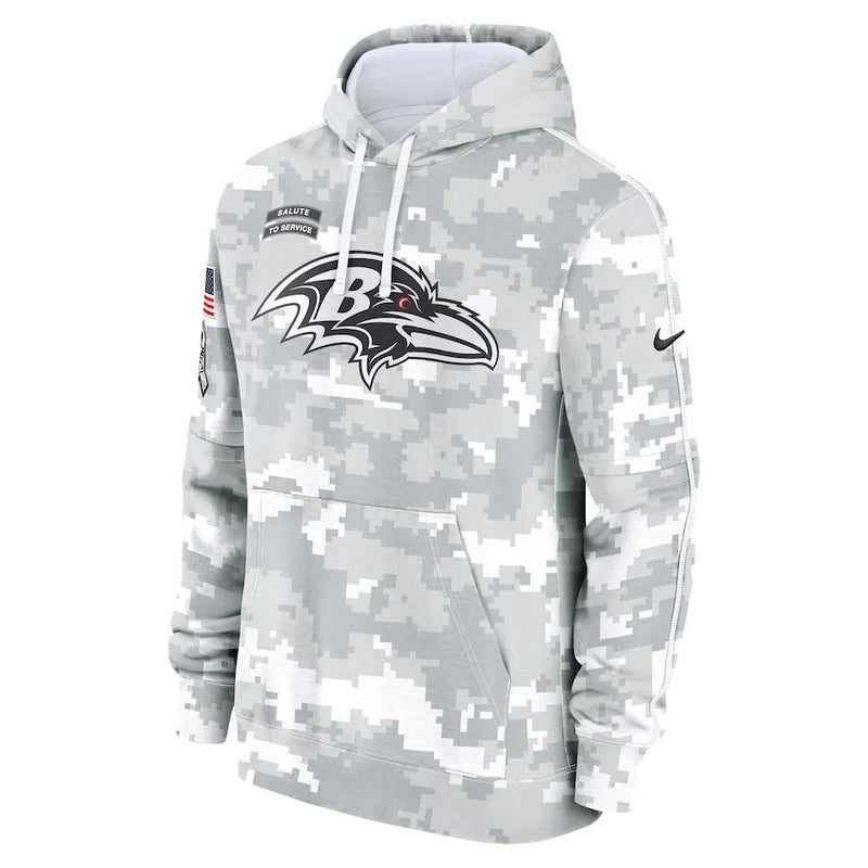 Baltimore Ravens 2024 Arctic Camo Flag Hoodie