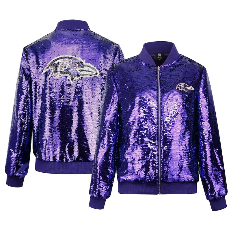 Baltimore Ravens Cuce Puple Team Sequins Jacket