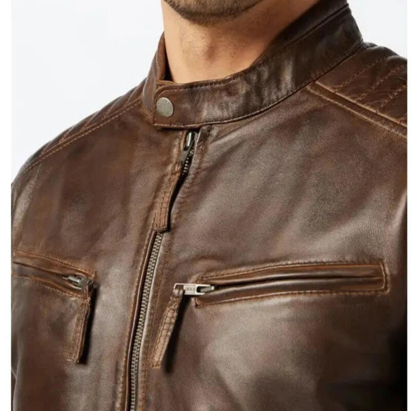 Biker Antique Washed Brown Jacket