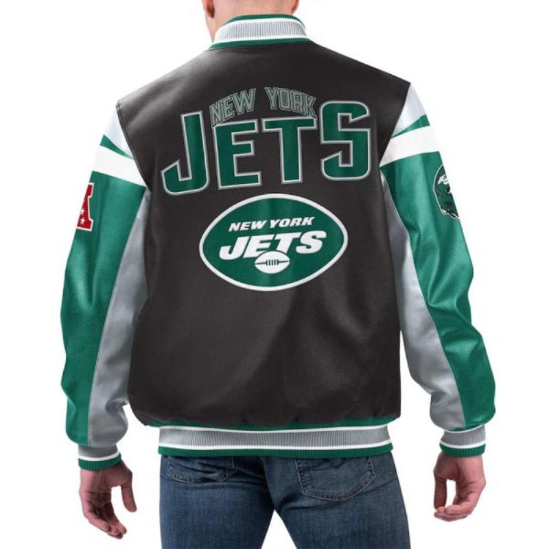 NY Jets Varsity Leather Jacket