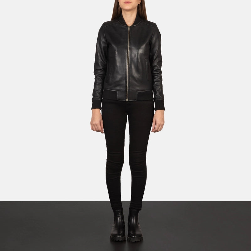 Bliss Leather Bomber Jacket