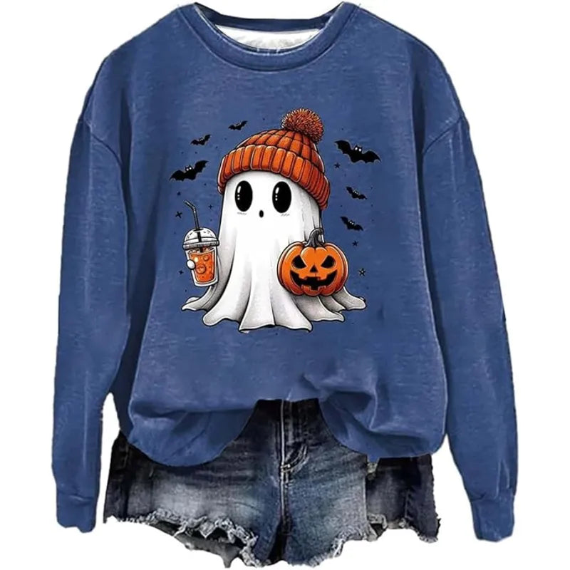 Halloween Funny Ghost Soda Graphic Fleece Sweatshirt