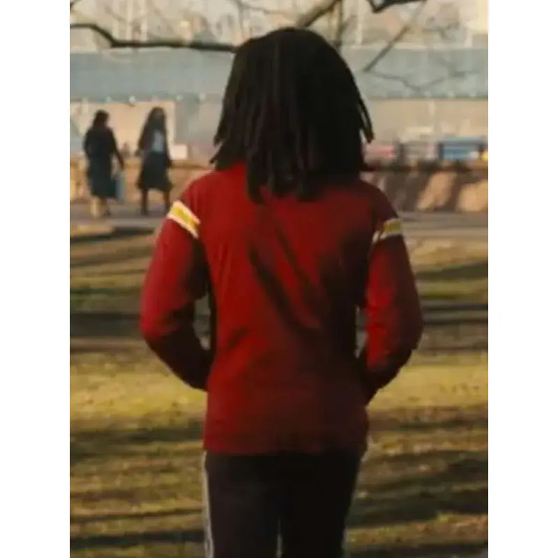 Bob Marley One Love 2024 Kingsley Ben-Adir Red Track Bomber Jacket