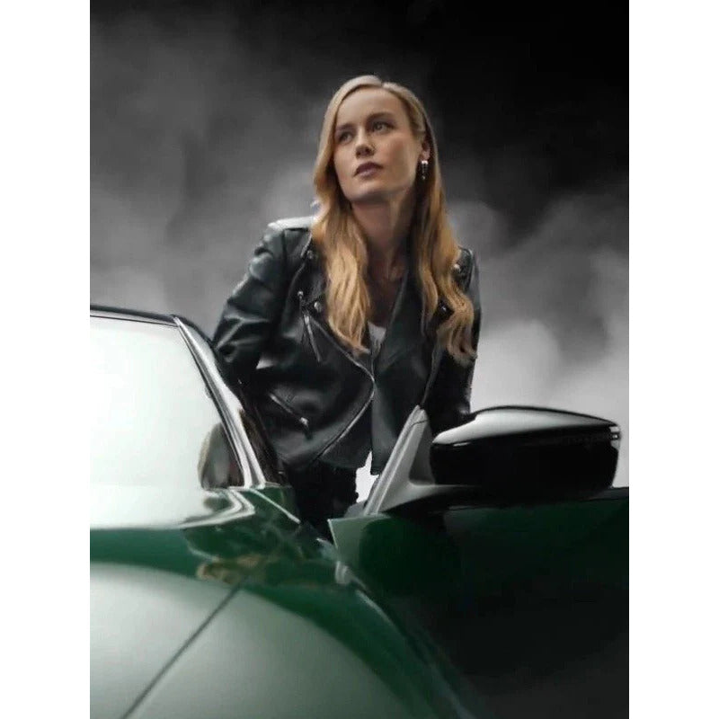 Brie Larson Fast X Black Biker Jacket