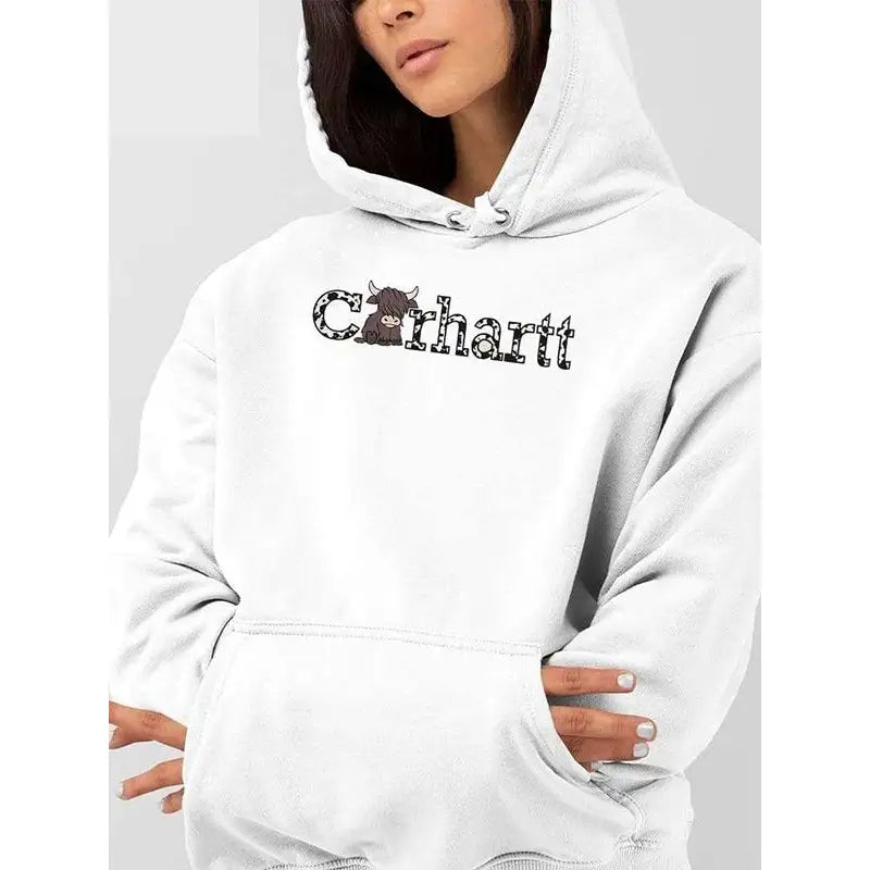 Highland Cow Carhartt Fleece Hoodie