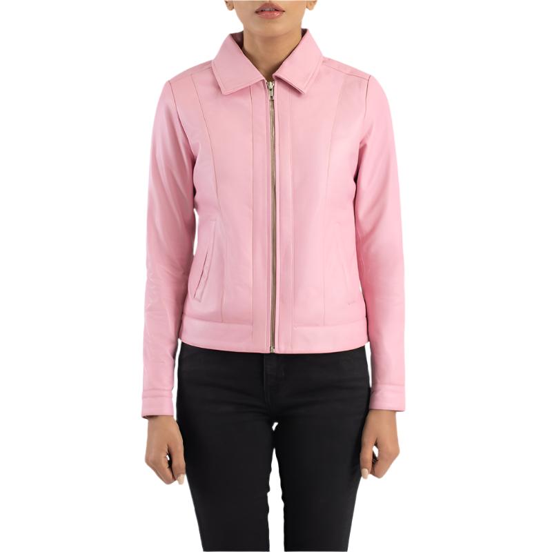 Casual Vixen Pink Leather Jacket