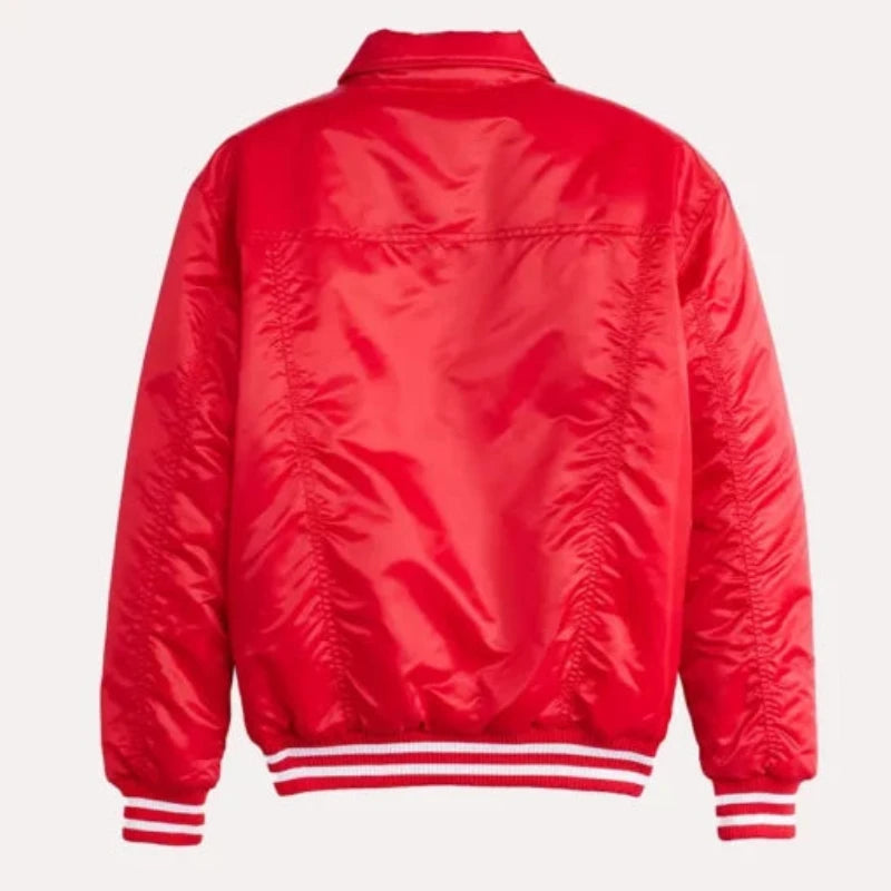 Chicago Bulls Baseball Team Red Satin Jacket