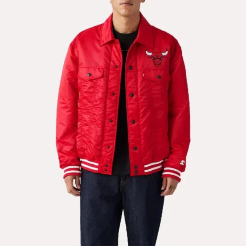 Chicago Bulls Baseball Team Red Satin Jacket