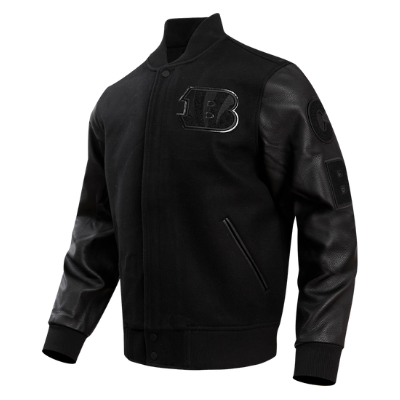 Cincinnati Bengals Triple Black Varsity Jacket