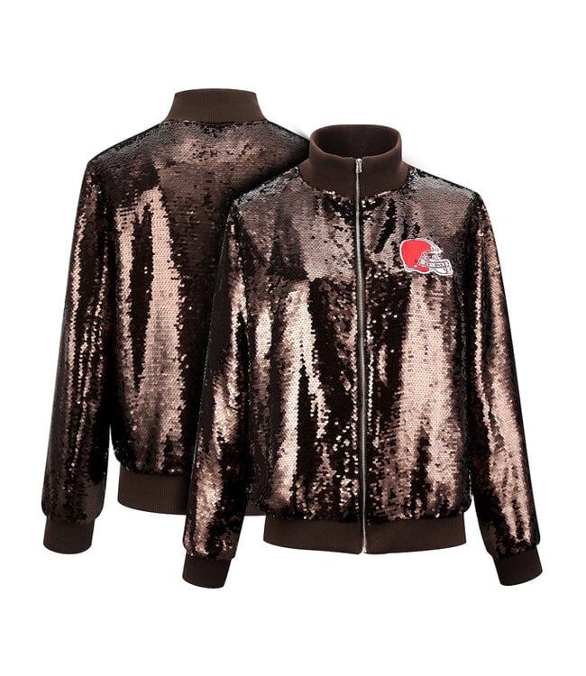 Cleveland Browns Cuce Team Color Sequins Jacket
