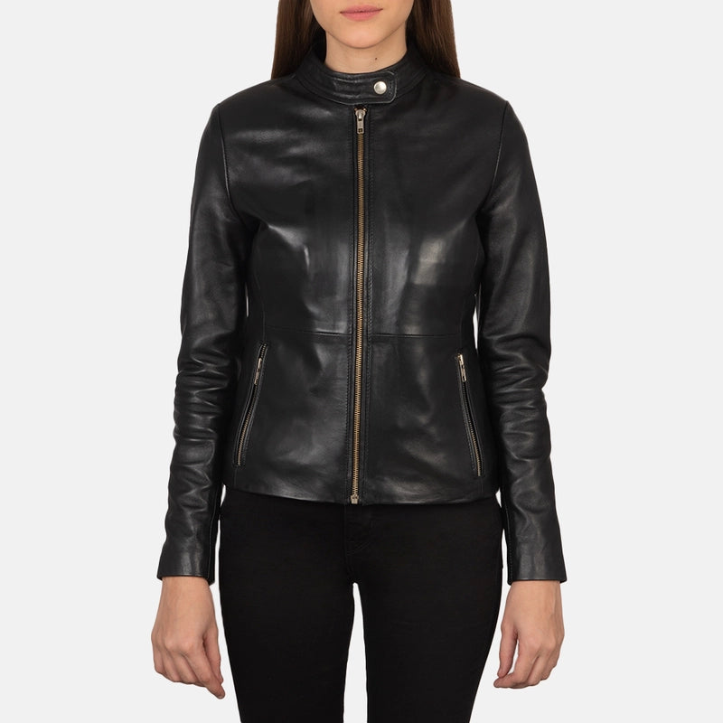 Rave Black Women's Leather Biker Jacket