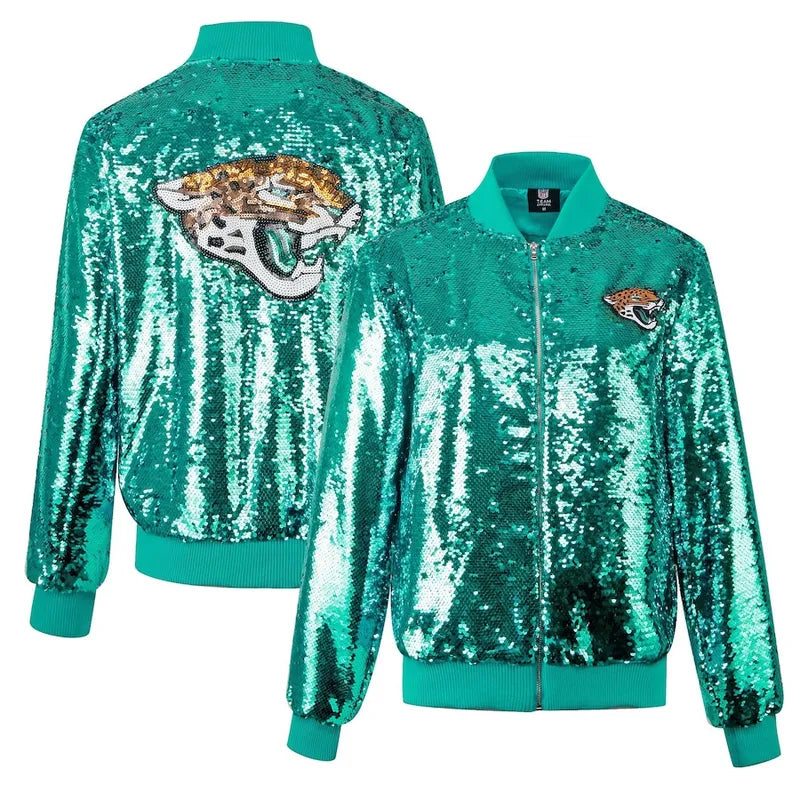 Cuce Teal Jacksonville Jaguars Sequin Jacket