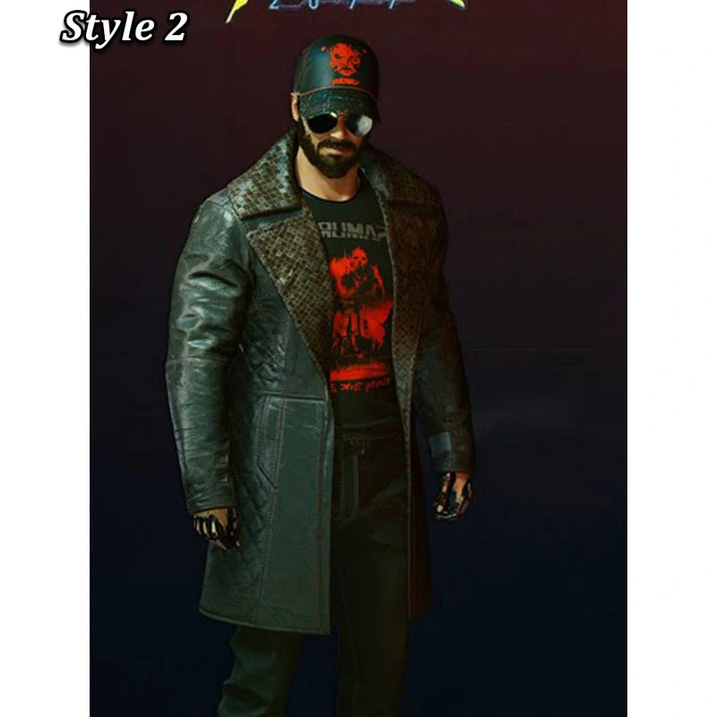 Cyberpunk 2077 Durable Motorcycle Synthetic Leather Biker Coat