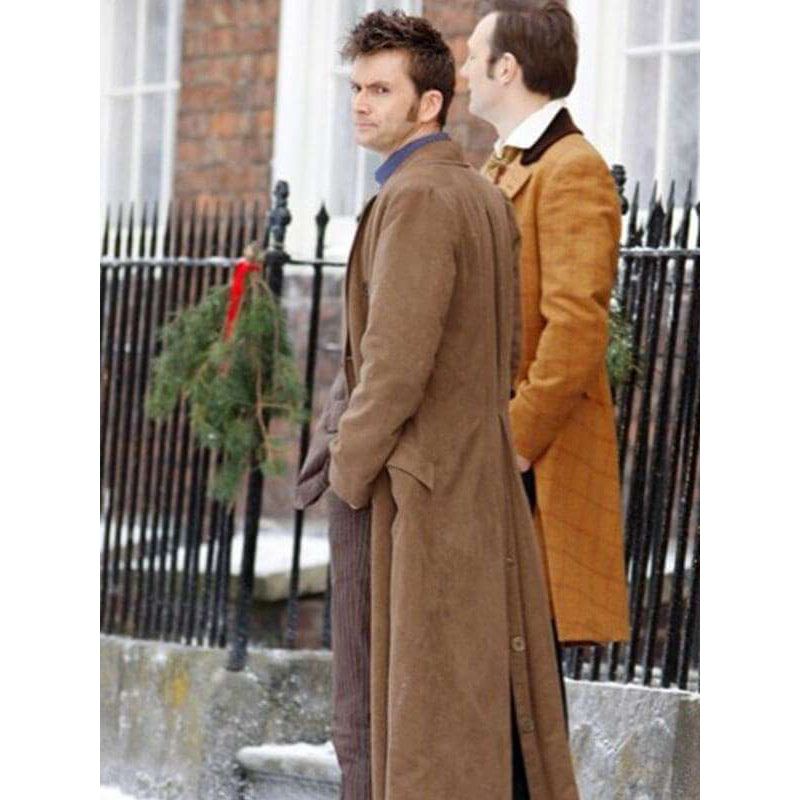 10th Doctor Who Brown Wool Coat