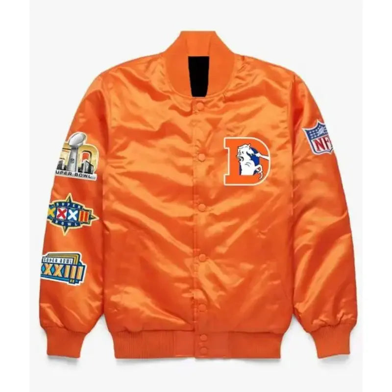 Denver Broncos Super Bowl Satin Orange Jacket