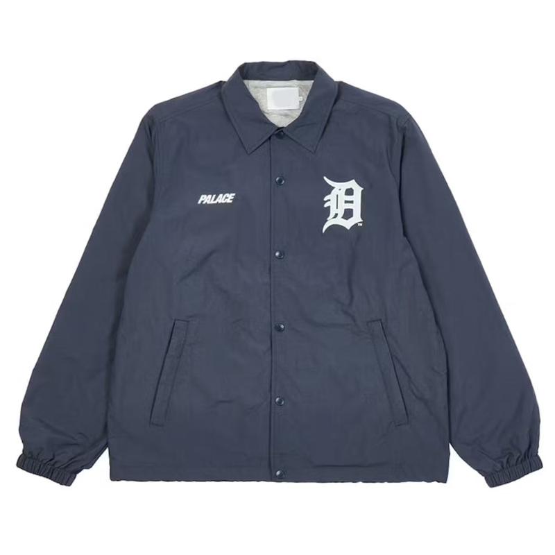 Detroit Tigers Coach Navy & Orange Polyester Jacket