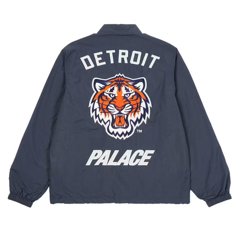 Detroit Tigers Coach Navy & Orange Polyester Jacket