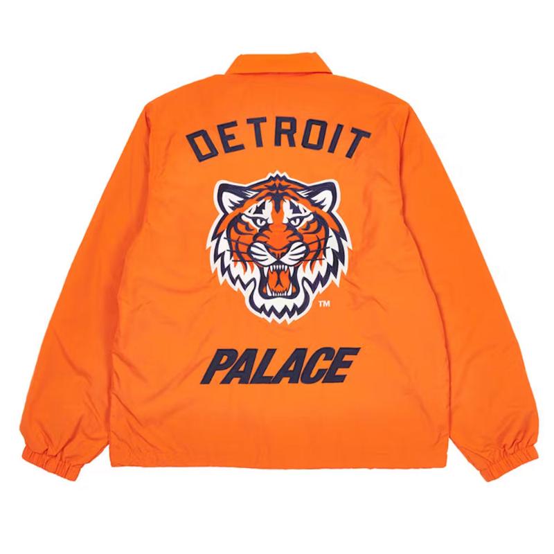 Detroit Tigers Coach Navy & Orange Polyester Jacket