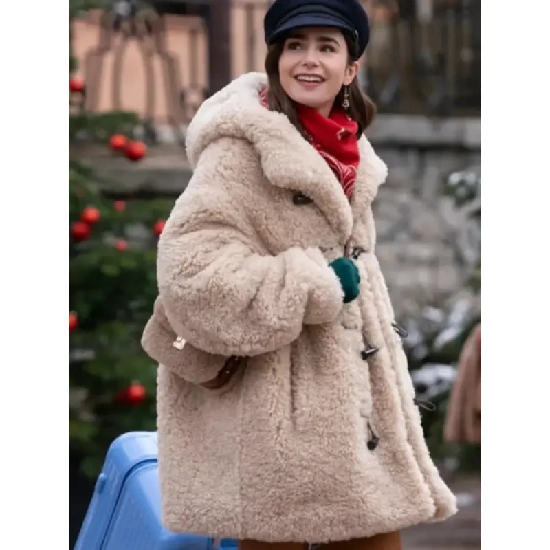 Emily In Paris S04 Lily Collins Shearling Fur Jacket