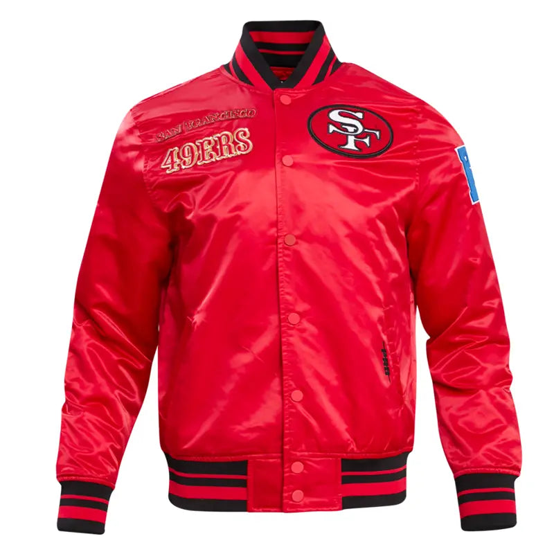 Retro Classic 49ers San Francisco Men's Rib Satin Jacket