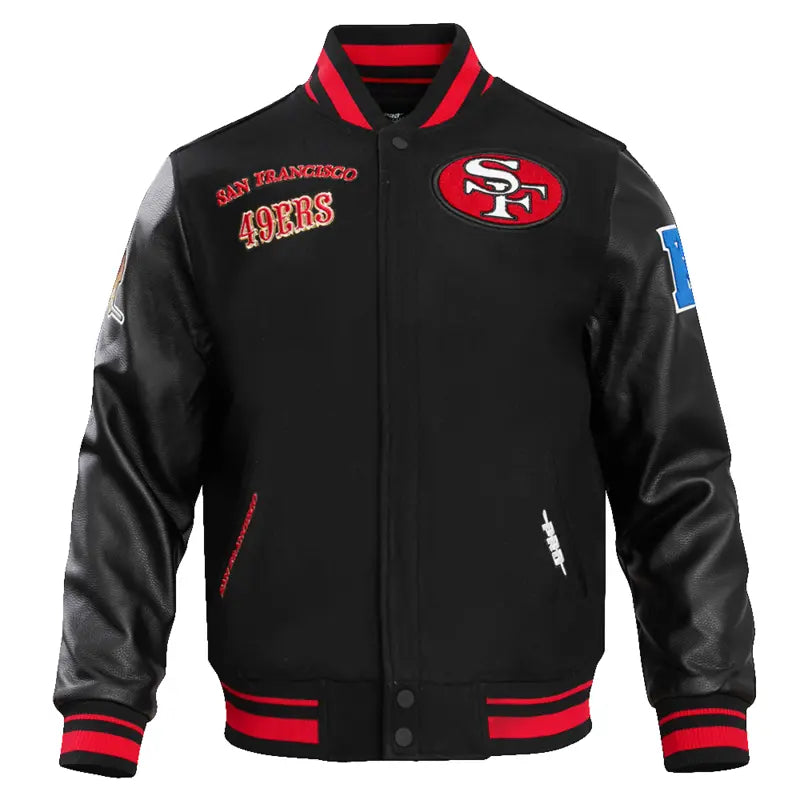 Retro Classic San Francisco 49ers Rib Wool Varsity Jacket