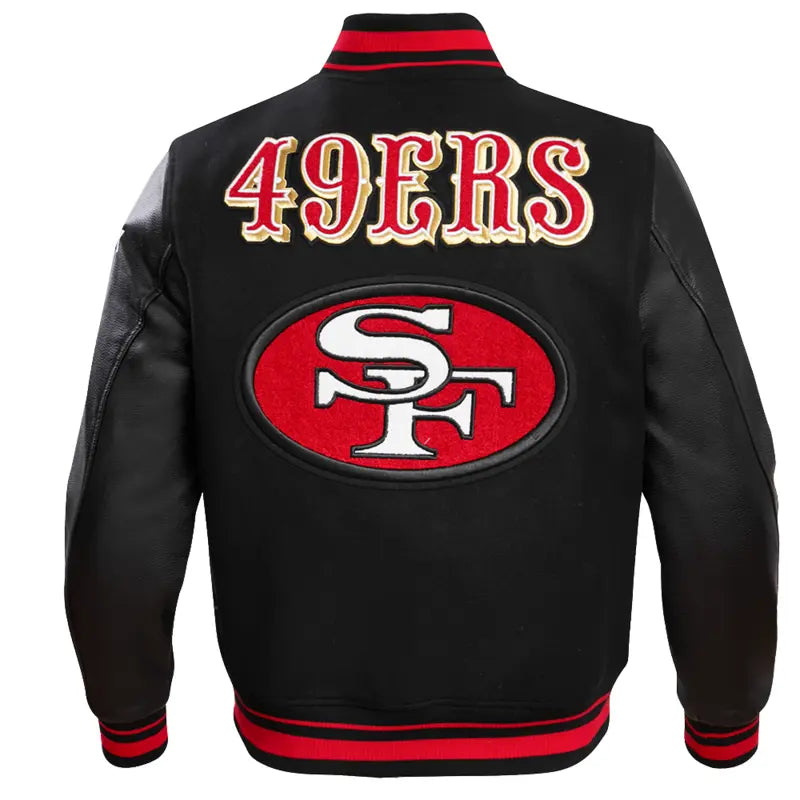 Retro Classic San Francisco 49ers Rib Wool Varsity Jacket