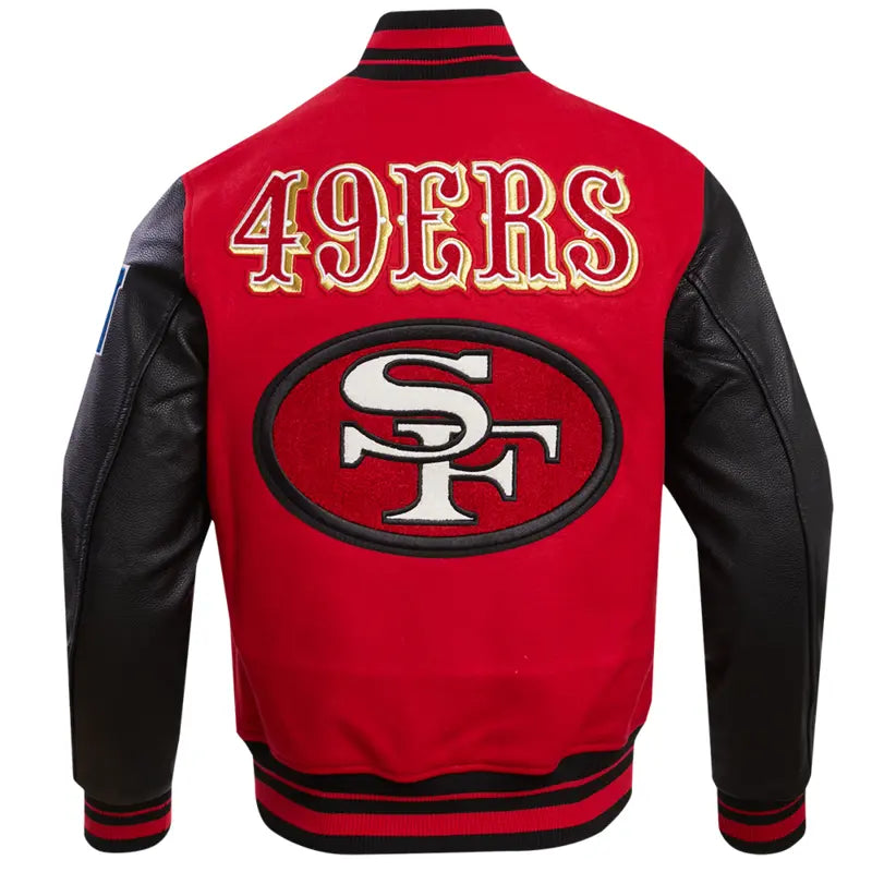 Retro Classic San Francisco 49ers Rib Wool Varsity Jacket