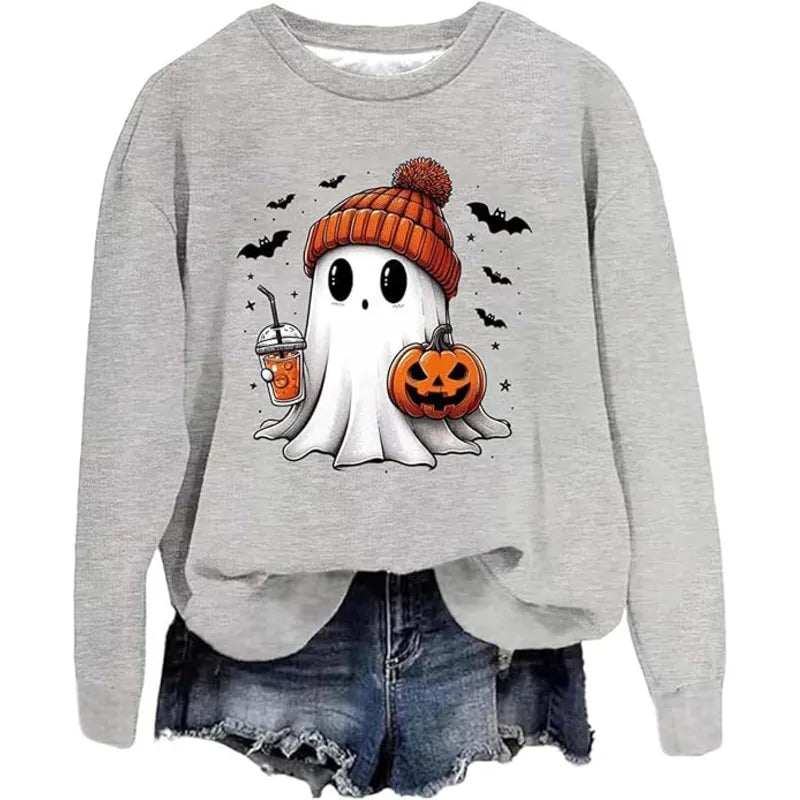 Halloween Funny Ghost Soda Graphic Fleece Sweatshirt