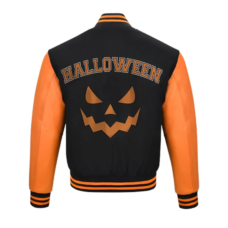 Pumpkin Halloween Laterman Varsity Jacket