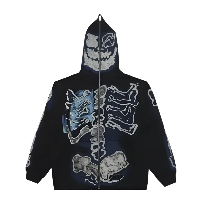 Halloween Cactus Jack Travis Scott Skeleton Fleece Hoodie