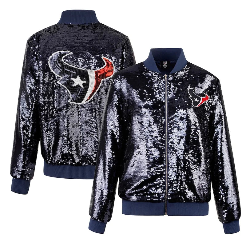 Houston Texans Cuce Navy Sequin Jacket