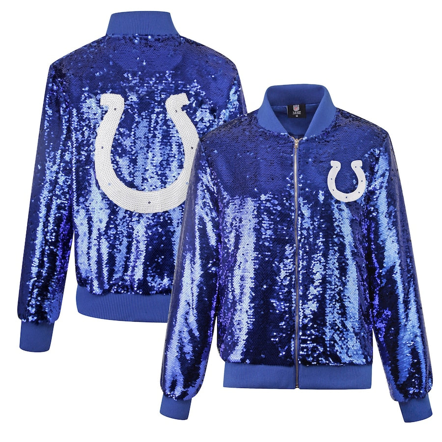 Indianapolis Colts Cuce Team Sequin Bomber Jacket