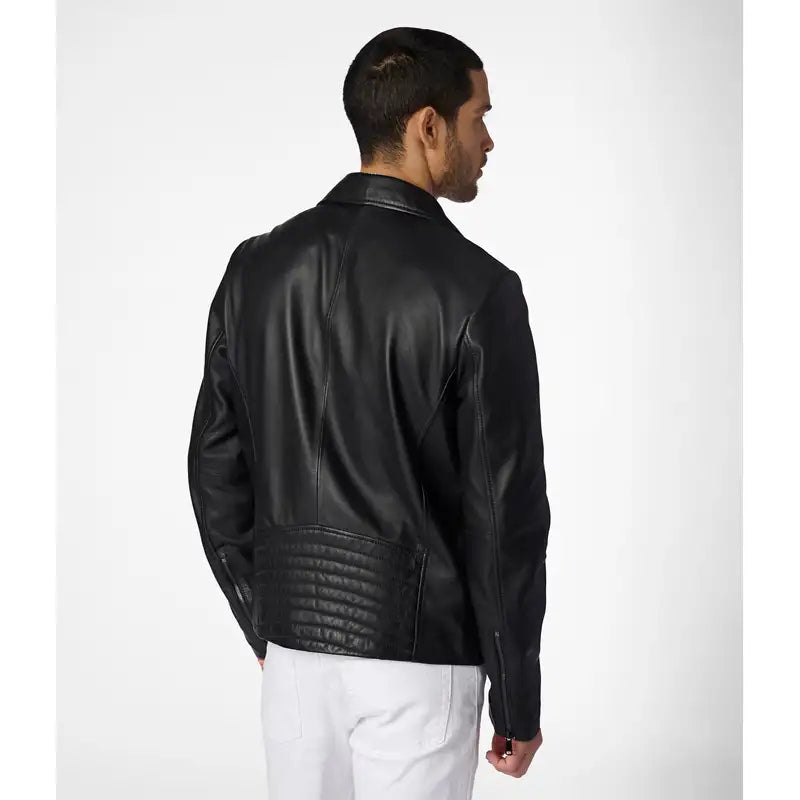 Jaxson Hooded Moto Leather Jacket