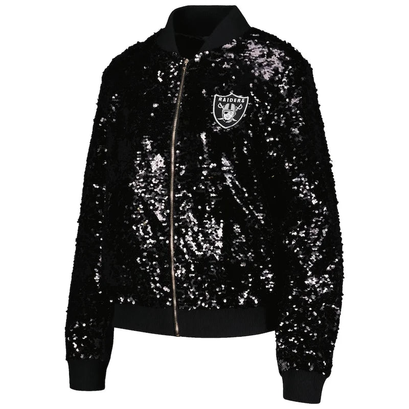 Las Vegas Raiders Cuce Black Sequin Jacket