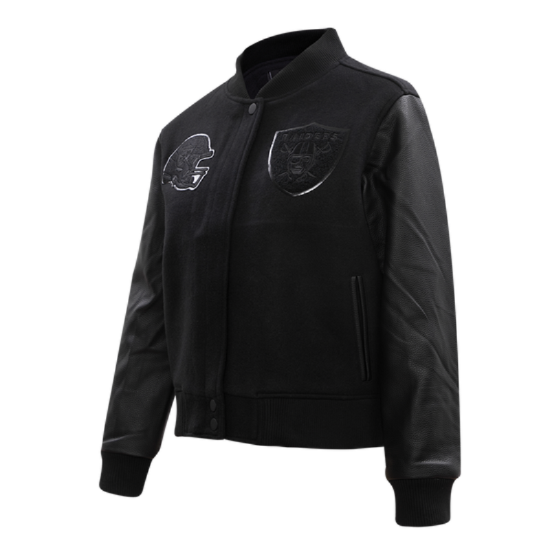 Las Vegas Raiders Triple Black Varsity Jacket