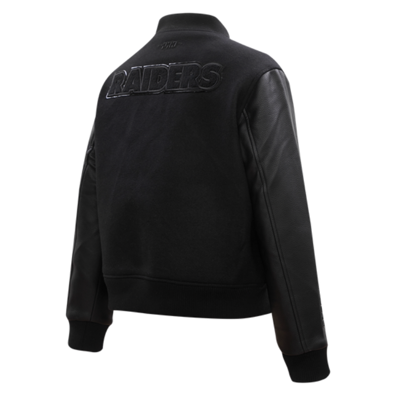 Las Vegas Raiders Triple Black Varsity Jacket