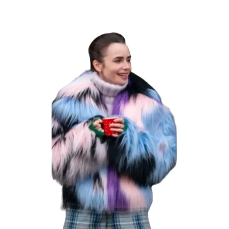 Lily Collins Emily In Paris S04 Fur Jacket