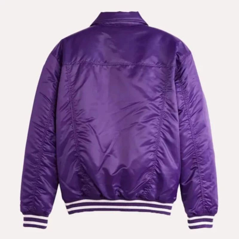 Los Angeles Lakers Baseball Team Satin Jacket