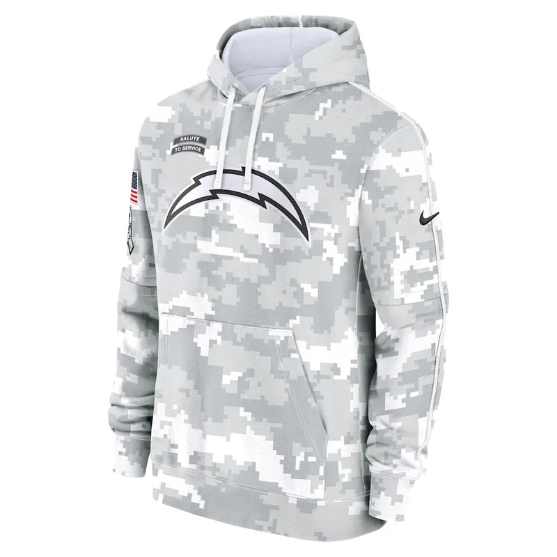 Los Angeles Chargers 2024 Arctic Camo Flag Hoodie