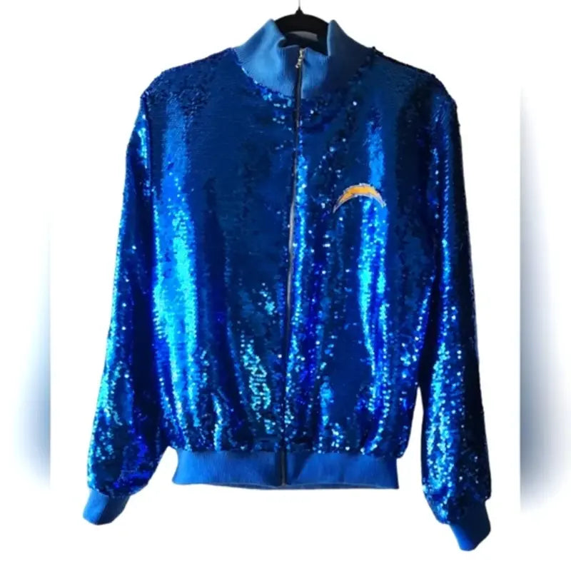 Los Angeles Chargers Cuce Powder Blue Sequins Jacket