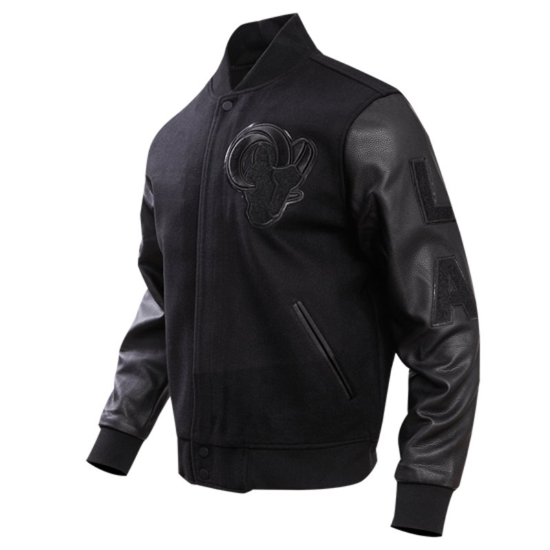 Los Angeles Rams Triple Black Varsity Jacket