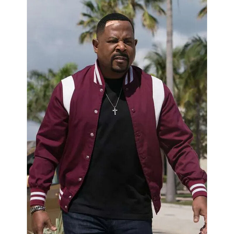 Martin Lawrence Maroon Versity Jacket-Bad Boys Ride or Die 2024